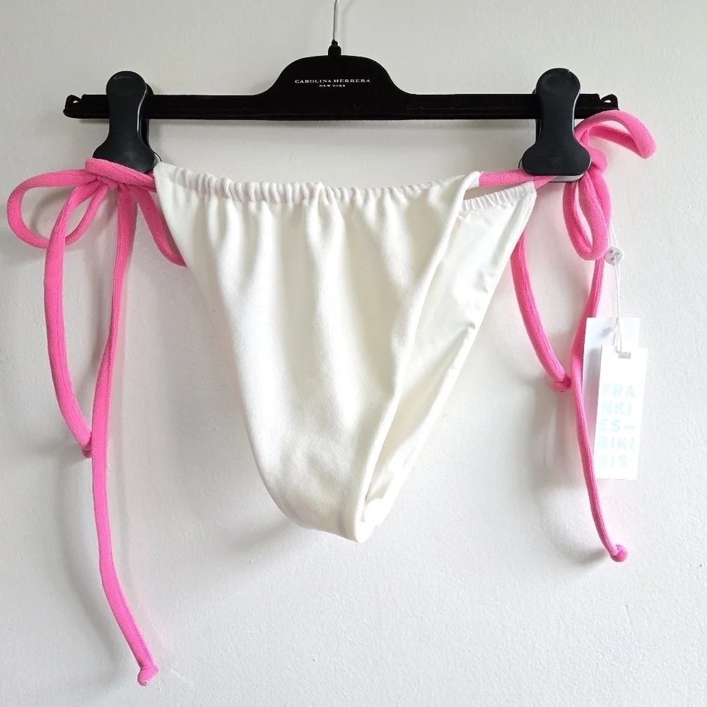 New Frankies Bikinis Tia Terry String Strawberry Shortcake Bikini Bottom NWT XL